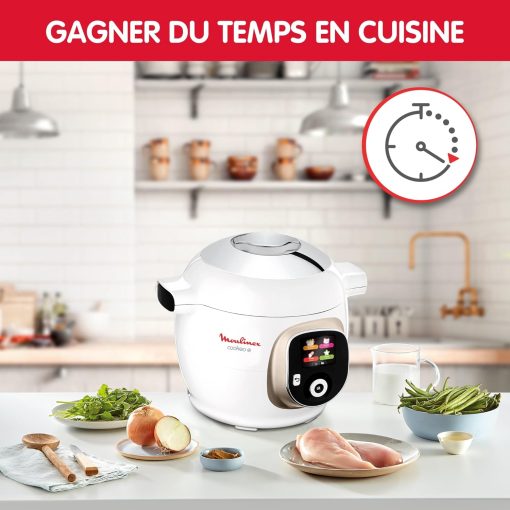 Moulinex, Cookeo Multicuiseur intelligent 6L, 150 recettes intégrées, Cuisson sans surveillance, Ecran intuitif, Guide de cuisson, Application MyMoulinex, 1600W, Blanc, 15 ans réparabilité - Image 36