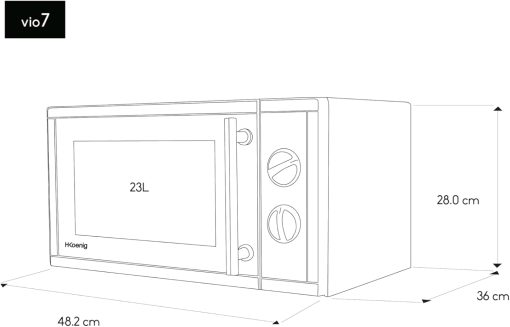 H.Koenig Micro-Ondes Four Grill 2 en 1 VIO9, 25L, Plateau tournant 27cm, 10 modes de cuisson jusqu’à 1000W, Décongélation, Cuisson combinée, écran LCD [Classe énergétique A+] - Image 14