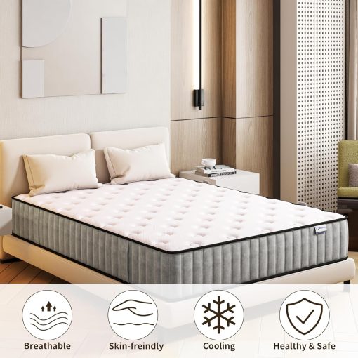 Matoresu Double Mattress 160 x 190 cm Memory Foam Height 25 cm Medium Rigid H3 Ergonomic 7 Zone Cold Foam Comfortable Breathable Fabric Cover - Image 23