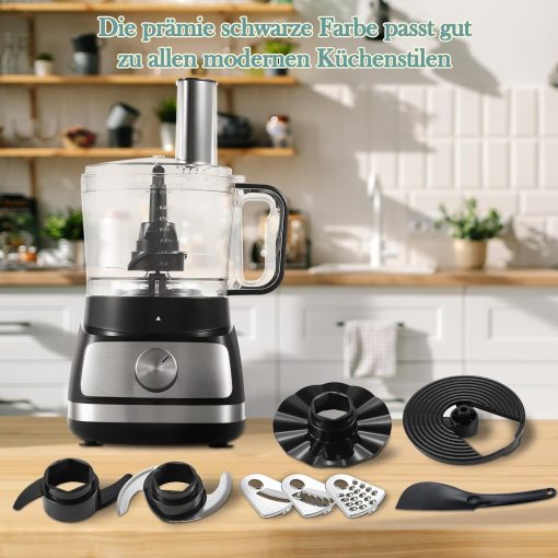 TopStrong Multifunctional Food Processor, 1100 W Multifunctional Food Processor, 11 in 1 Food Processor Included Chopper, Kneader Hook, Blender, Citrus Press and Coffee Grinder, 3.2L Bowl and 1.5L - Image 15