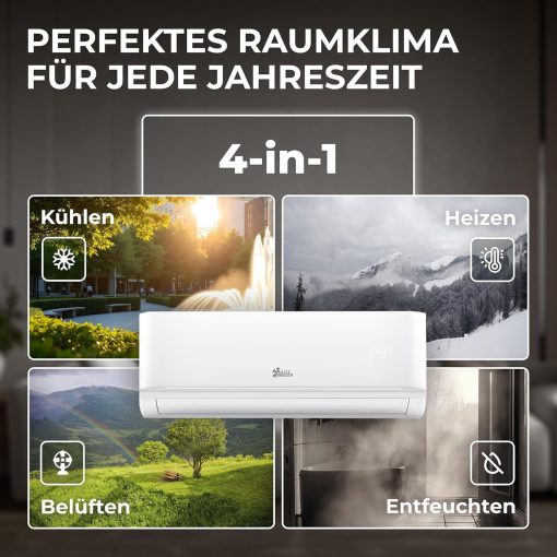 K?ltebringer Climatiseur Split - 18000 BTU (5,1 kW) - Avec fonction chauffage, WiFi et App - très silencieux & économe en énergie - kit complet, 5m conduite de frigorigène, R32, matériel de montage - Image 17