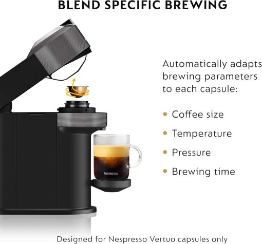 Nespresso Vertuo Next Coffee and Espresso Machine by De'Longhi with Milk Frother, 8 ounces, Dark Grey - Image 13