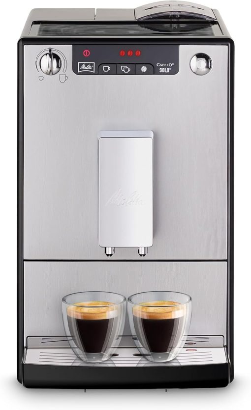 Melitta Caffeo Solo Noir Pure Black, Machine à Café à Grains avec Broyeur et Système d'Extraction des Ar?mes, Affichage LED, Mode 1 à 2 Tasses, Cafetière Expresso, Automatique, E950-222, 1400W - Image 4