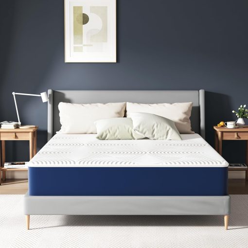 Matoresu Double Mattress 160 x 190 cm Memory Foam Height 25 cm Medium Rigid H3 Ergonomic 7 Zone Cold Foam Comfortable Breathable Fabric Cover