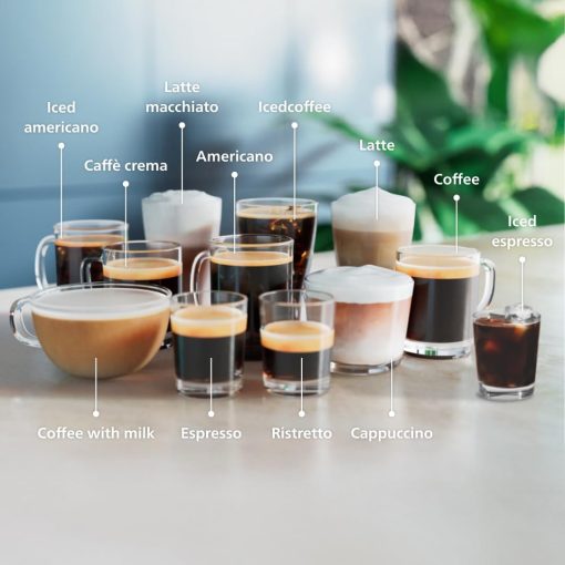 PHILIPS 4400 Series Fully Automatic Espresso Machine – 12 Hot & Iced Coffees, Quick-to-Clean LatteGo Milk System, SilentBrew, QuickStart, Ceramic Grinder, Black Chrome (EP4444/90) - Image 6