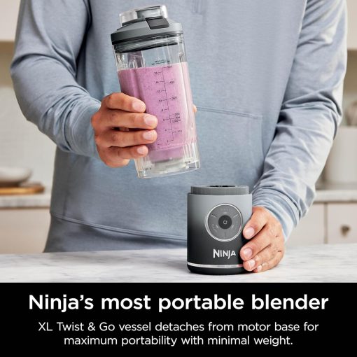 Ninja Blast Max, Portable Blender + Twist & Go, Personal Smoothie, Blend, Ice Crush, 3 Programs, Cordless, 22 oz removable Vessel, Dishwasher Safe, Leakproof, Navy, BC251NV - Image 17