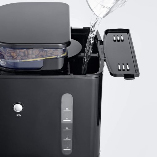 SEVERIN Coffee maker with integrated grinder 1000 W, Programmable coffee machine with timer, Drip coffee maker with 8 cup insulated jug, Black/Stainless steel, KA 4814 - Image 10
