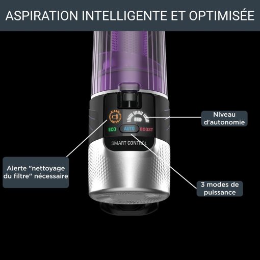 Rowenta X-Force Flex 9.60 Allergie Aspirateur balai sans fil, Filtration Anti-Allergènes, Puissant 100AW, Ultra Léger, Autonomie 45min RH2038WO, Noir / Violet - Image 6
