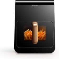 Panasonic NF-CC500SXE AirFryer Friteuse sans huile avec Hublot, 5L, 80-200°C, Minuterie Numérique et écran LCD, Vapeur Douce, 11 Préréglages, Nettoyage Facile, Gris Mat