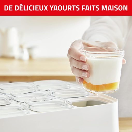 Seb Yogurt Maker 12 Jars, Glass Jars 140 ml, 5 Automatic Programs, BPA-Free, Compact, Homemade Yogurt & XF101001 Delices Box Box 1 L Tray White Yogurt-Cheese with Drainer - Image 12