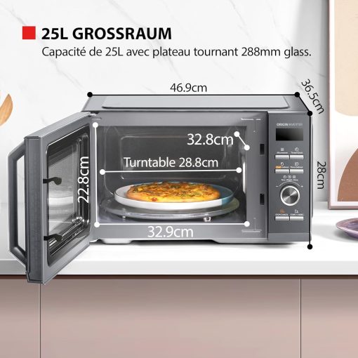 Toshiba Micro-ondes 20L MW2-MM20P(BK), Micro-ondes sur Pied, 800W, 5 Niveaux de Puissance, avec Décongélation Facile, éclairage LED à l'intérieur, Noir - Image 23