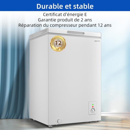Congélateur coffre CHiQ 142L, 63,5 x 55,6 x 83,5cm, Congélateur Inverter, Affichage de la température extérieure, Mode de congélation rapide -32℃, Grille métallique,Faible bruit - Image 15