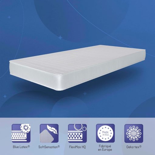 NATURALEX - Matelas PerfectSleep 180x200 - épais 30 cm - Soutien Mousse à mémoire de Forme - Accueil Blue Latex - Confort Ferme - Respirant - 7 Zones - Réversible - Haute Densité - Fabriqué en Europe - Image 34