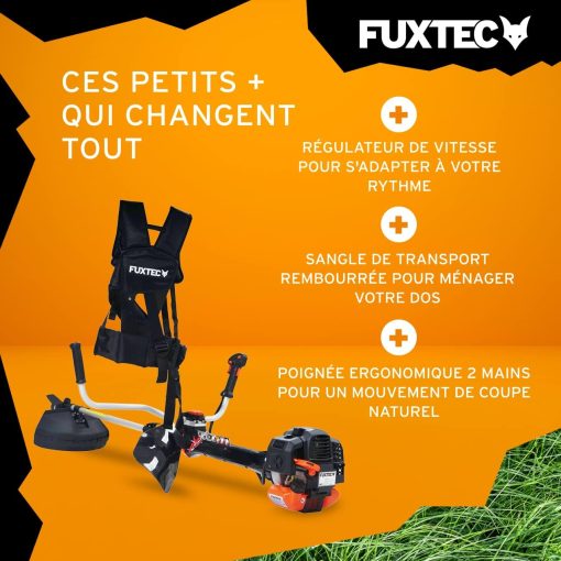 Fuxtec Débroussailleuse Thermique Professionnelle FX-PS152 52 cm3 3CV Système Anti Vibration - 2 en 1 Coupe-Bordure avec Tête de Coupe Double Fil et Lame 3 Dents Modèle Con?u pour Les Pros - Image 6