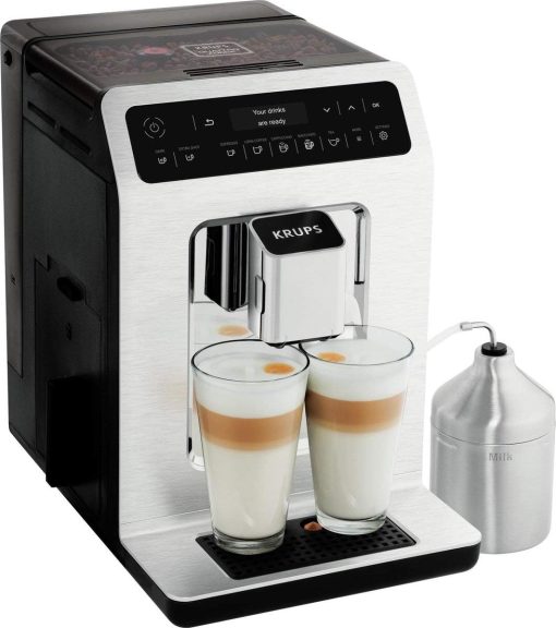 KRUPS Evidence Eco-Design Automatic Cappuccino and Espresso Machine, Exceptional Taste, Quattro Force, Milk-Based Drinks with One-Touch System, 8 Preset Drinks, EA897A