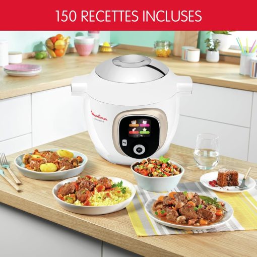 Moulinex, Cookeo Multicuiseur intelligent 6L, 150 recettes intégrées, Cuisson sans surveillance, Ecran intuitif, Guide de cuisson, Application MyMoulinex, 1600W, Blanc, 15 ans réparabilité - Image 29