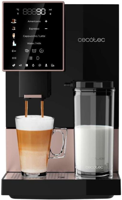 Cecotec Machine à Café Superautomatique Cremmaet Compactccino Black Rose, 19 bars, Réservoir à lait, Système Thermoblock, 5 niveaux de mouture, Réservoir à café 150g - Image 2
