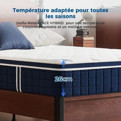 Inofia Ace Hybrid Firm Mattress 140 x 200 cm H4 Firm Mattress with Breathable Memory Foam and Independent Bagged Springs, 7 Ergonomic Zones, Extra Comfort for Adults and Children - Image 16