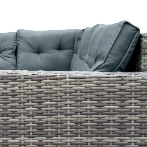 Salon de Jardin 9 personnes & Coffre de Rangement en Rotin – Gris Jardi - Image 4