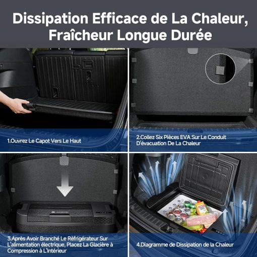 AAOBOSI 46 L Glaciere a Compression, Glaciere Electrique Double Zone, 12 V/24 V et 100-240 V Frigo Camping, -20 ℃ à 20 ℃, pour Voiture, Camion, Bateau, Camping-Car - Image 37