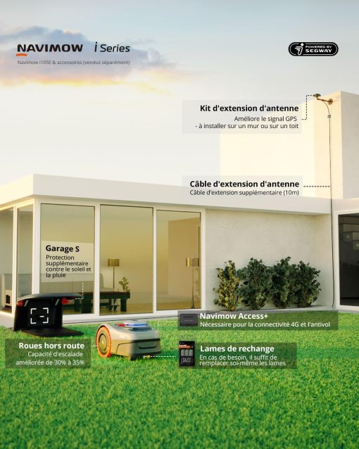 Navimow i105E Robot Tondeuse sans Fil périphérique, Recommandé 500 m2, Max. 600 m2, RTK+Vision Tondeuse Robot Gazon, IA cartographie Automatique, Limite virtuelle, Gestion multizone - Image 8