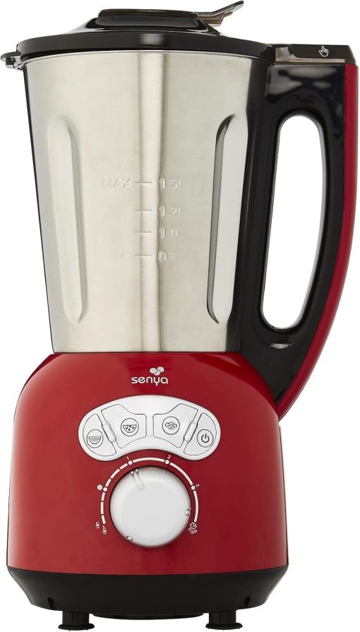 Senya SYCP-HB008R Cook & Ice V3 Red Stainless Steel Heated Blender, Soup Blender/Milled Soup, Steaming, Crushed Ice Smoothies, 1, 5L, 1400W, SYCP-HB008R - Image 7