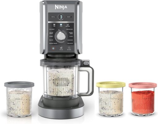 Ninja NC301 CREAMi Ice Cream Maker, for Gelato, Mix-ins, Milkshakes, Sorbet, Smoothie Bowls & More, 7 One-Touch Programs, with (2) Pint Containers & Lids, Compact Size, Perfect for Kids, Silver - Image 24