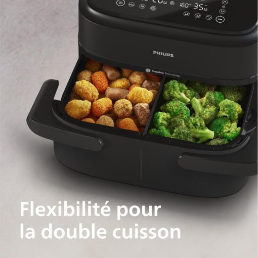 Philips Air Fryer 3000 Series Double Basket - Healthy, Fast and Versatile Cooking, 9 Litre Capacity, Touch Screen, Two Drawer Design (NA350/00) - Image 8