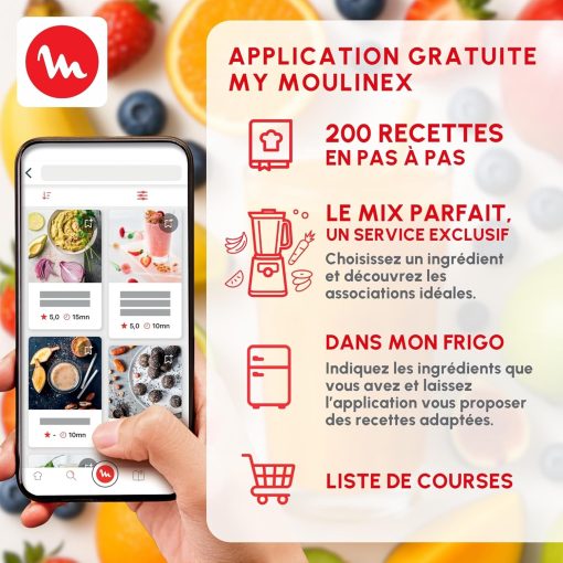 Moulinex Blender chauffant, Mixeur soupe, Puissance 1000 W, Capacité 1,2 L, 5 programmes automatiques, Double paroi, Maintien au chaud 40 min, Livret recettes, Easy Soup, Inox LM841B10 - Image 9
