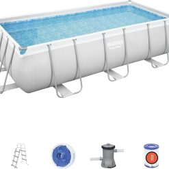 Piscine Hors Sol 404 x 201 x 100 cm BESTWAY Rectangulaire Power Steel? Piscine Tubulaire