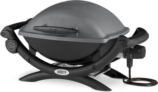 Weber Q1400 Barbecue électrique, surface de cuisson 43 x 32 cm, nomade, grille en fonte émaillée divisée en 2 parties, couvercle et cuve en fonte d'aluminium - Gris foncé (52020053) - Image 2