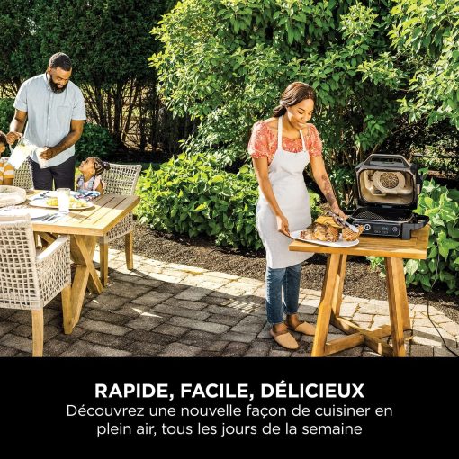 Ninja Woodfire Barbecue électrique et fumoir Pro XL avec thermomètre, barbecue et Air fryer d'extérieur 4-en-1 avec système Smart Cook et granulés Woodfire, portatif, gris/noir, OG850EU - Image 32