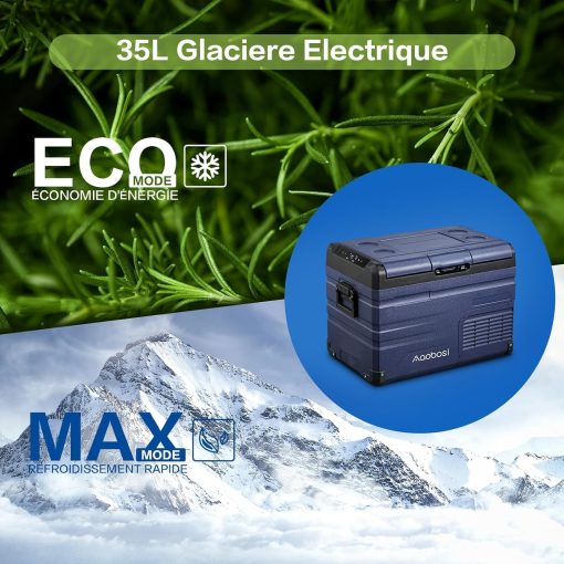 AAOBOSI 46 L Glaciere a Compression, Glaciere Electrique Double Zone, 12 V/24 V et 100-240 V Frigo Camping, -20 ℃ à 20 ℃, pour Voiture, Camion, Bateau, Camping-Car - Image 23