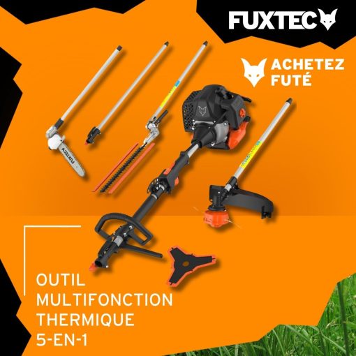 Fuxtec Débroussailleuse Thermique Multifonction 5 en 1 Multitool FX-MT152E - Easy Starter 3CV 52 cm3, Moteur 2 Temps, élagueuse Taille Haie Coupe Bordure Avec Fil ou Lame 1 Mètre Rallonge - Image 14