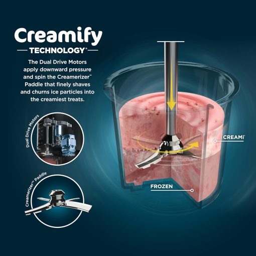 Ninja NC301 CREAMi Ice Cream Maker, for Gelato, Mix-ins, Milkshakes, Sorbet, Smoothie Bowls & More, 7 One-Touch Programs, with (2) Pint Containers & Lids, Compact Size, Perfect for Kids, Silver - Image 6