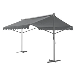 Store banne autoportant à double pente 400 x 300 x 260 cm gris foncé 03_0008294
