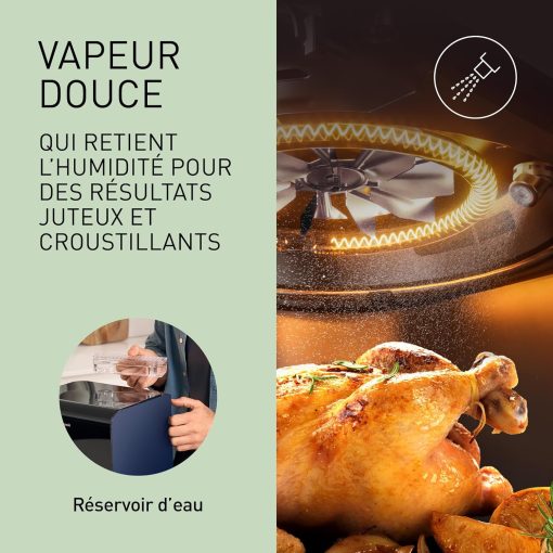 Panasonic NF-CC500SXE AirFryer Friteuse sans huile avec Hublot, 5L, 80-200°C, Minuterie Numérique et écran LCD, Vapeur Douce, 11 Préréglages, Nettoyage Facile, Gris Mat - Image 4
