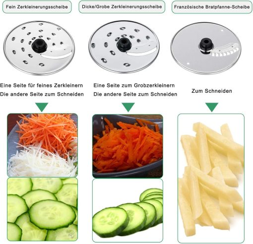 TopStrong Multifunctional Food Processor, 1100 W Multifunctional Food Processor, 11 in 1 Food Processor Included Chopper, Kneader Hook, Blender, Citrus Press and Coffee Grinder, 3.2L Bowl and 1.5L - Image 4
