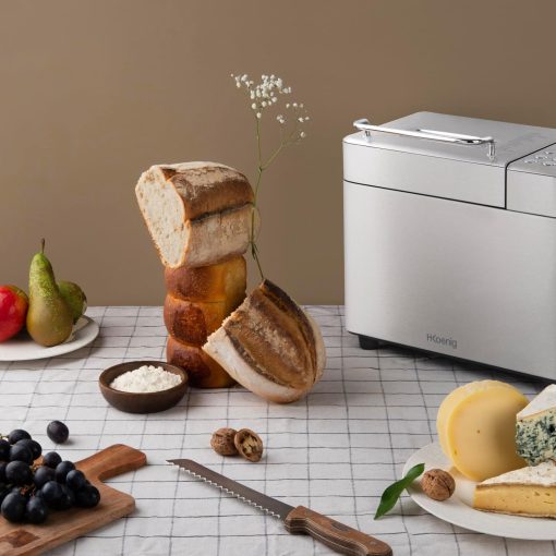 H.Koenig BAKE440 Bread Machine, 15 Programmes, 3 Bread Sizes, Up to 1 kg of Bread, Start Preselection/Keep Warm Function, Cereal Dispenser, Removable Container, Non-Stick Coating, LCD Display, 600 W - Image 7
