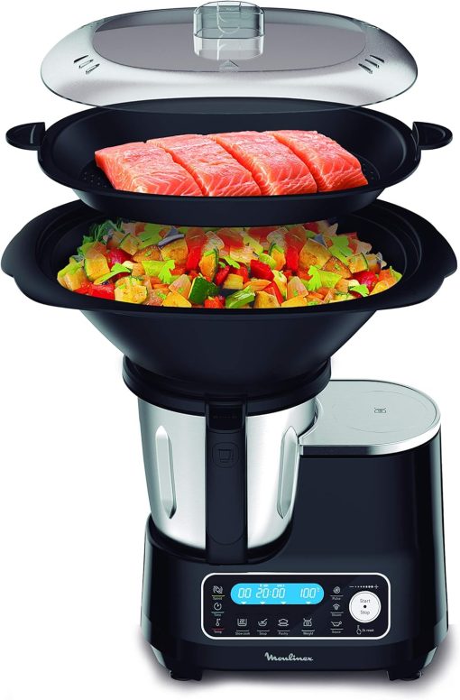 Moulinex Clickchef Compact Multi-Function Cooker, 3.6 L, 1400 W, 5 Programs, 32 Functions, Built-in Kitchen Scale, Steamer, Mixer HF456810 [Control Screen] - Image 4