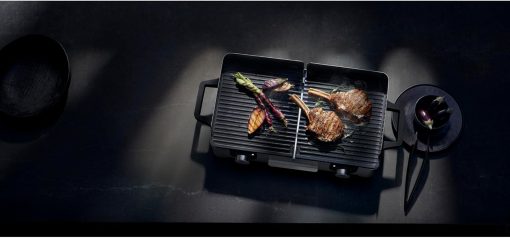 WMF Master-Grill électrique, 2400W, Grande surface 28x50cm, Revêtement antiadhésif, Plaques amovibles compatibles lave-vaisselle, Inox 18/10 Cromargan, Lono 0415280011 - Image 2
