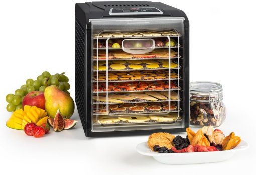 KLARSTEIN Fruit Jerky DryPower - Food Dehydrator, Fruit Drying Machine, Taste Remains Intent, Temperature Control, Timer, Fan, Removable Grates, Screen, 9 Grids, Black - Image 7