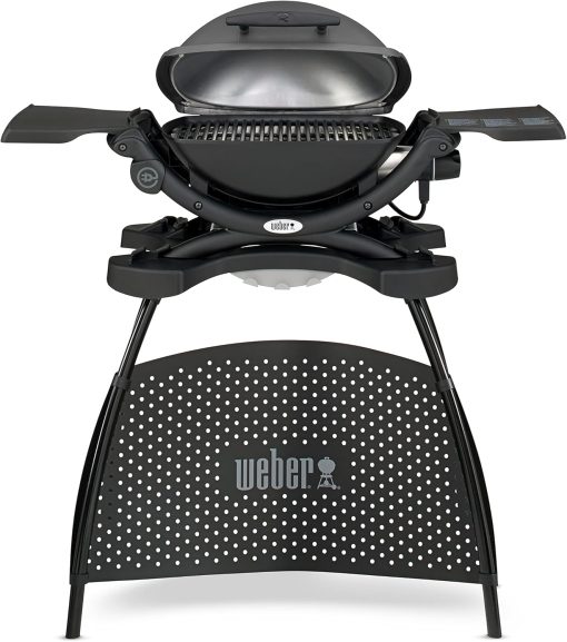 Weber Q1400 Barbecue électrique avec support, surface de cuisson 43 x 32 cm, nomade, grille en fonte émaillée divisée en 2 parties, couvercle et cuve en fonte d'aluminium - Gris foncé (52020853) - Image 15