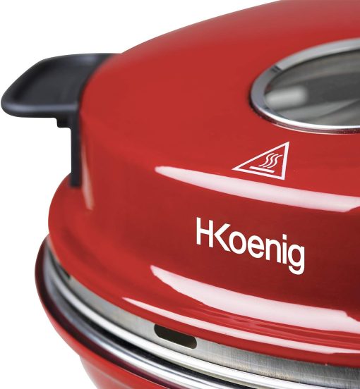 H.Koenig Four à Pizza électrique Professionnel Portable NAPL350, Multifonction, Tartes et Quiches, Grand Plateau en Pierre Céramique, Température 0 à 400°C, Minuterie, Roulette et Pelle en bois - Image 4