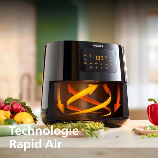 Versuni Philips Airfryer Series 3000 XL, 6.2L (1.2 kg), 14 in 1, 90% Less Fat Thanks to Rapid Air Technology, HomeID Recipe Application, Black (HD9270/90) - Image 3