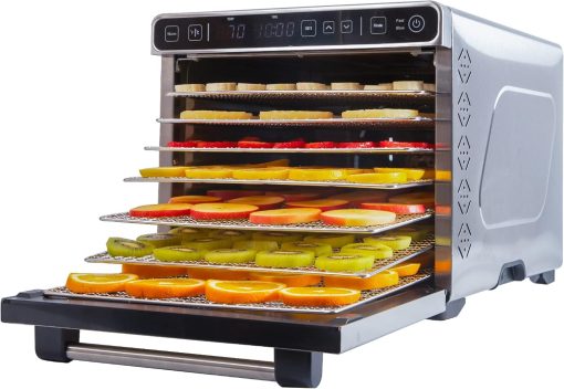 Vita5 Nobel Pro6 Food Dehydrator with 6 Stainless Steel Trays - Dehydrator with 24-Hour Timer and Temperature 35-75°C - Dehydrator for Meat, Fruit, Mushrooms - 650W Food Dehydrator