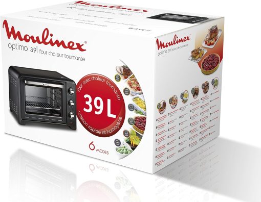 Moulinex Optimo OX484810 Convection Oven, 39 L, 6 Cooking Modes with Thermostat up to 240° and Timer Up to 120 Minutes, Reversible Baking Plate and Grills, Compact Design - Image 6