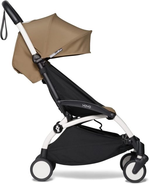 Poussette BABYZEN YOYO2 6+ (Cadre noir + pack couleur Aqua) - Comprend un harnais, un dossier, des arceaux de capote, une bandoulière, un coussin d’assise, et une capote assortie - Image 4