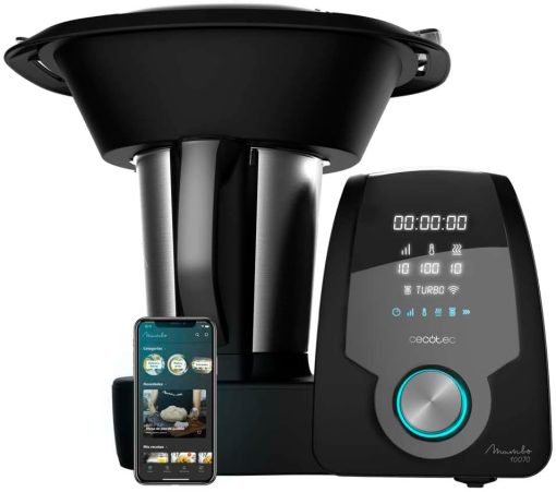 Cecotec Robot de Cuisine Mambo Black. 23 Fonctions, 10 Niveaux de Température, 1700W, 2,5 kg de Pate, Cruche de 3,3L, 10 Vitesses, Minuterie, Température Réglable de 37 °C à 120 °C - Image 80