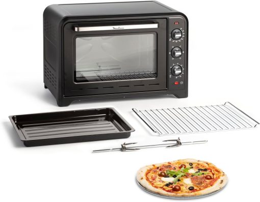 Moulinex Oven, 33 L, Rotating heat, Advanced convection, 6 cooking modes, Thermostat adjustable up to 240°C, Timer 120 min, Reversible grill, Silicone oven mitts, Optimo Black OX464811 - Image 4